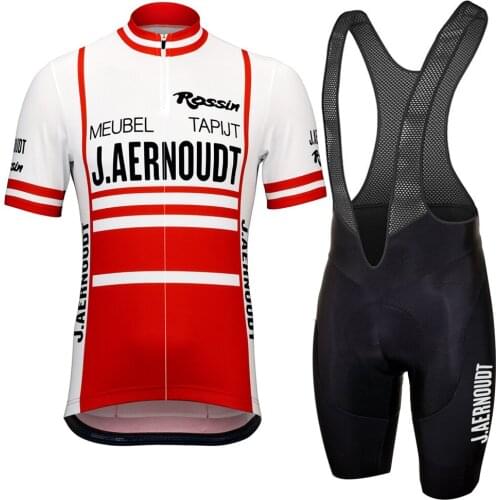 Hot Classic Summer Mens Short Sleeve Set Bib Gel Breathable MTB Bicycle Racing Retro Cycling Jersey Quick Dry Maillot Ciclismo