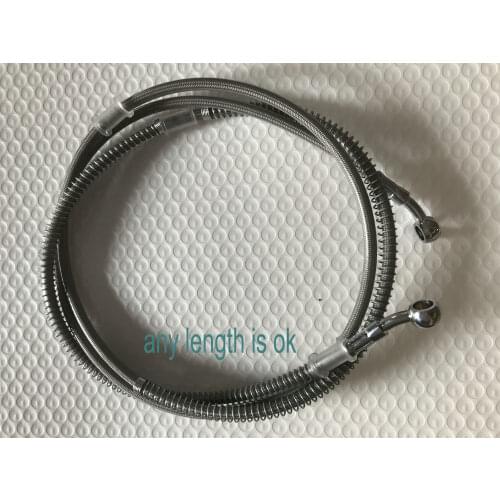 AN3 3.2mm x 7.5mm Hydraulic Reinforced Stainless Steel Braided Motorcycle Brake Oil Hose Line Pipe With 28Degree Banjo Fittings