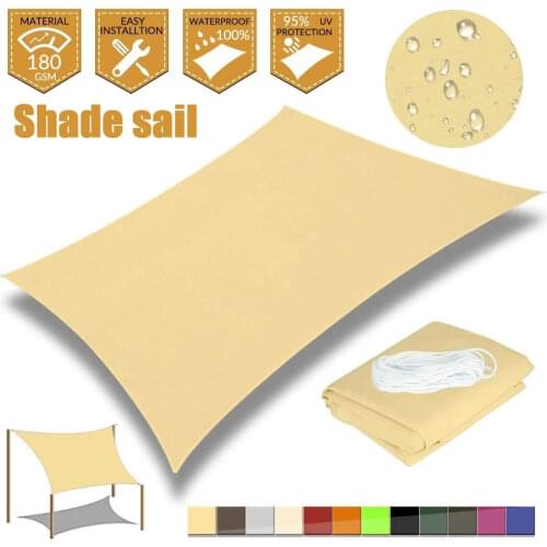 Sunshade Canvas Waterproof Awning Sunshade Sun Shade Sail For Outdoor Garden Beach Camping Patio Pool Sun Canopy Tent Sun Shelte