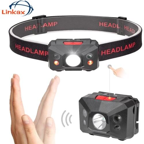 5800 Lumen 5 Modes Motion Sensor LED Headlamp Waterproof Mini USB Rechargeable battery lights Camping Fishing Headlight