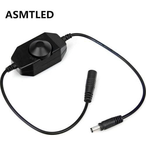 LED Dimmer Switch Brightness Adjust Controller for 2835 3014 3528 5050 5730 5630 Single Color Strip Light DC 12V 24V Black/White