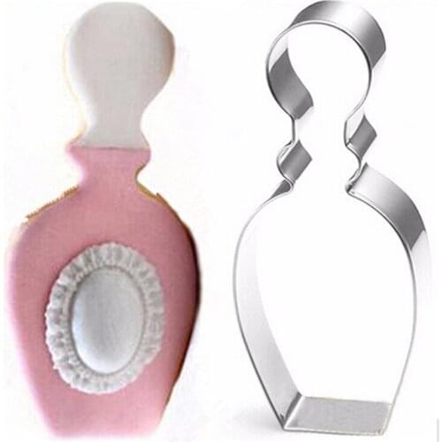 Topnew Stainless Steel Perfume Bottle Cookie Cutter DIY Household Baking Tools Decorating Bottle Metal Cookie Cutters Free Ship