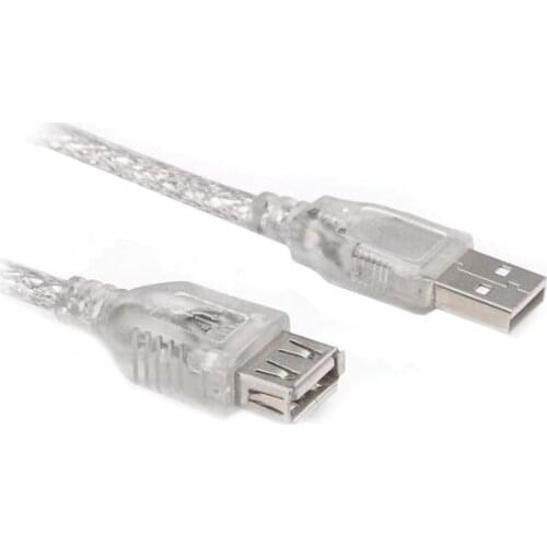 USB EXTENSION CABLE 3 METRE TRANSPARENT POWERMASTER