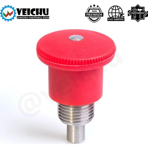 VCN218 Red Knob Locking Screw Spring Dowel Stainless Steel Mini Index Plungers Non Lock-Out Rest Position Type