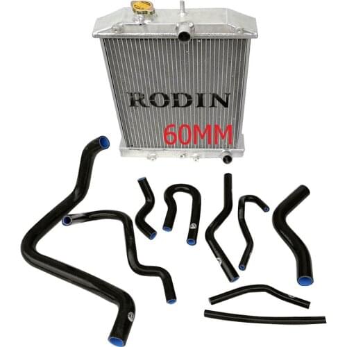 High performance Jdm 3 Row Racing Aluminum Radiator 60mm For Honda Civic EK EG DEl Sol Manual D15 D16++Silicone Radiator Hose