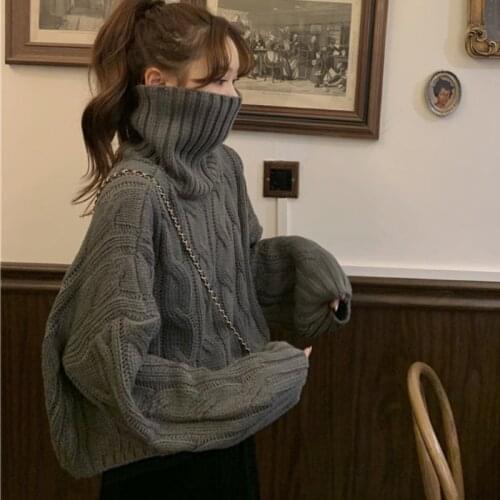Woman Sweaters Turtleneck Sweater Women 2021 New Autumn Winter Retro Pullovers Sweaters Top Femme Chandails Pull Hiver