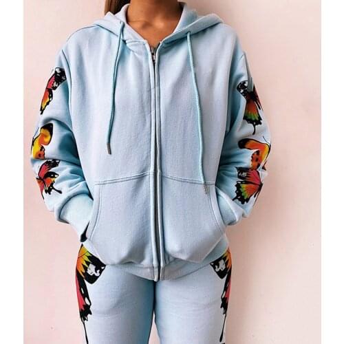 Tracksuits Womens Keep Warm Winter Womens Printed Long Sleeve Tops+long Pants 2 Piece Set Sportswear Chandal Mujer Костюм @40