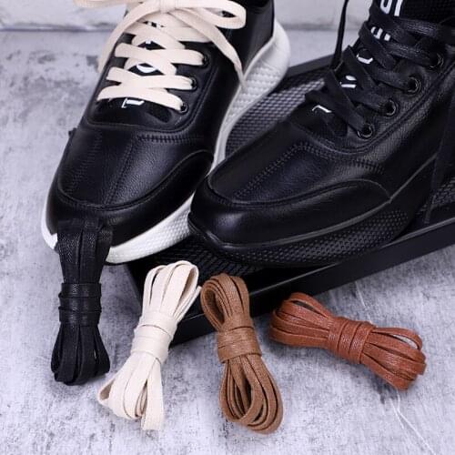 1 Pair Waxing Shoelaces Cotton Shoe Laces Flat Leather Shoes Martin Boots High Gang Casual Unisex Waterproof Shoelace 12 Color