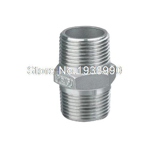 10pcs 1/2" Male x 1/2" Male Hex Nipple Stainless Steel 304 Threaded Pipe Fitting BSP