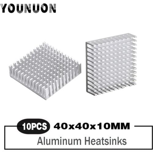 10pcs YOUNUON 4CM 40x40x11mm Aluminum Heatsink Heat Sink Radiator Cooling cr For Electronic Chip IC LED With Thermal Conductive