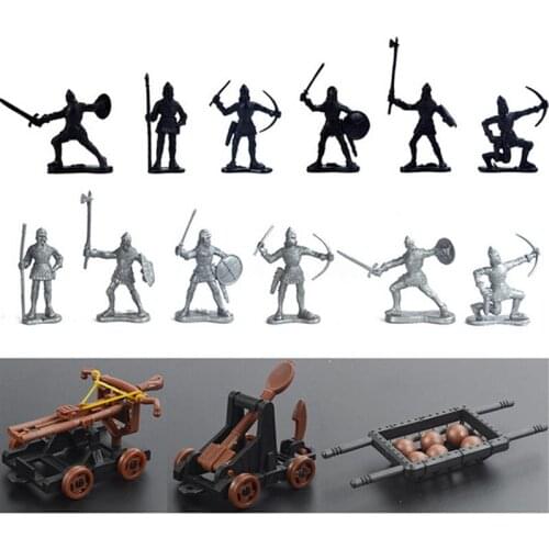 14 Pcs/Set Medieval Knights Toy Catapult Crossbow Soldiers Figures Play Set Plastic Model Action Toys Gift for Children Gifts