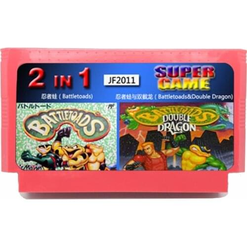2 In 1 (Battletoads + Battletoads and Double Dragon) 60 Pin Game Card for 8 Bit Subor Game Player