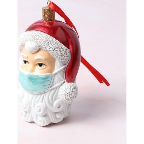 2021 Personalized Christmas Tree Ornaments 3D Santa Claus With Mask Best Wishes Party Decoration Gift For navidad arbol