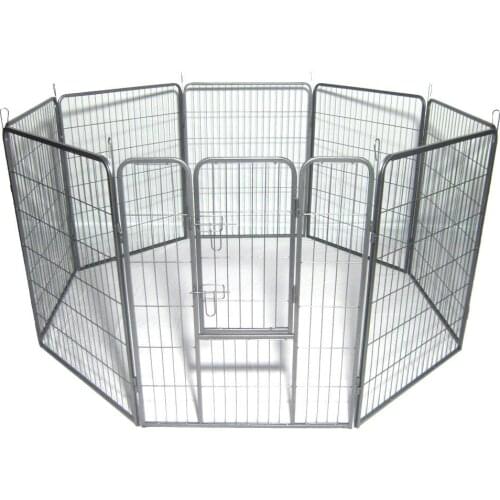 40" Dog Pet Playpen Heavy Duty Metal Exercise Fence Hammigrid 8 Panel Silver