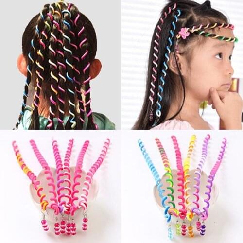 6pcs/lot Rainbow Color Cute Girl Curler Hair Braid hair styling tools hair roller Braid Maintenance The princess hair accessory