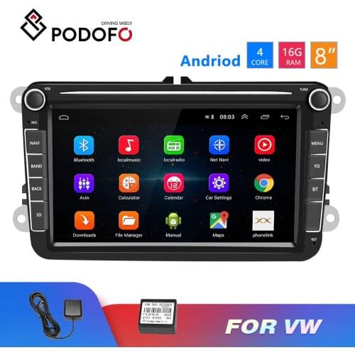 Podofo Android 2 Din GPS Car Radio 8'' Capacitance Touch Screen 2din MP5 Multimedia Player GPS FM Radio Receiver Bluetooth
