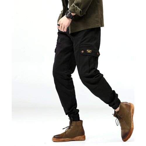Plus Size 7XL Mens Casual Jeans Trousers Male Loose Multi-pockets Military Tactical Cargo Pants Elastic Beam Foot Harem Pants