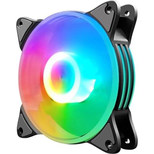 COOLMOON 12cm Silent Chassis Cooling Fan 5 Colors LED Lighting Large 4Pin Heatsink Radiator for Desktop PC Case G99B