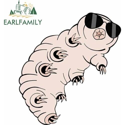 EARLFAMILY 13cm x 7.3cm for Tardigrade Don't Care Waterproof Decal Fine Scratch-proof Window Trunk Anime Vehicle Car Stickers