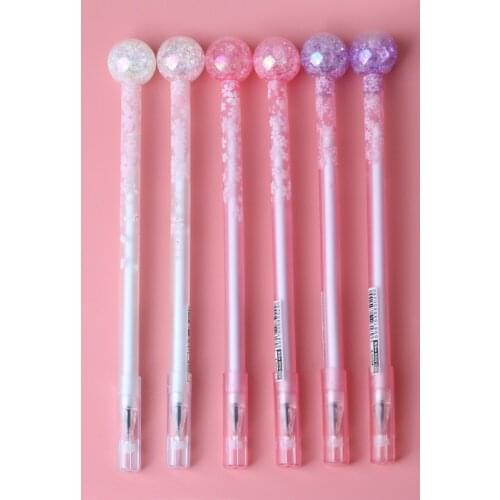 36 pcs/lot Kawaii Crystal Ball Cherry Gel Pen Cute 0.5mm black Ink Signature Pens Promotional Gift Office School Supplies