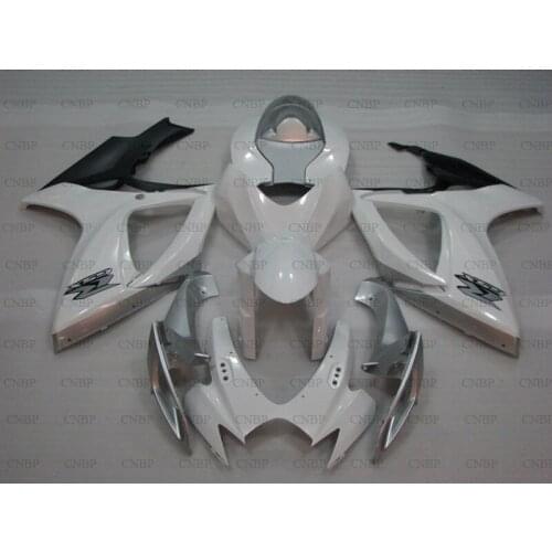 GSXR 750 2006 - 2007 K6 Fairing GSX R 750 07 Abs Fairing GSXR600 06 Silver White Fairing