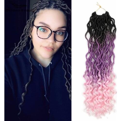 Goddess Locs Curly Faux Loc 20Inch 24 Strands/Pack Crochet Braiding Crochet Hair Extensions With Curly Ends For Black Women