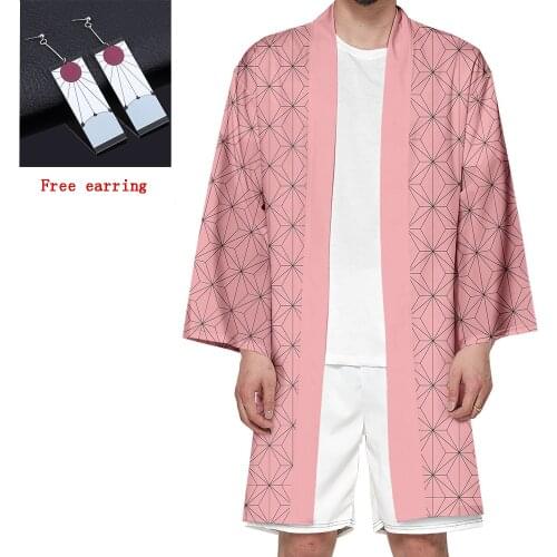 Demon Slayer Cosplay Costume Kimono Kimetsu No Yaiba Haori Cloak Agatsuma Zenitsu Tomioka Giyuu Anime Summer Coat Halloween
