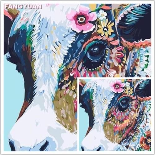 Colorful Cow 5D Diy Diamond Painting Accessories Animal Full Drill Diamond Embroidery Mosaic Cross Stitch Kit Home Decoration