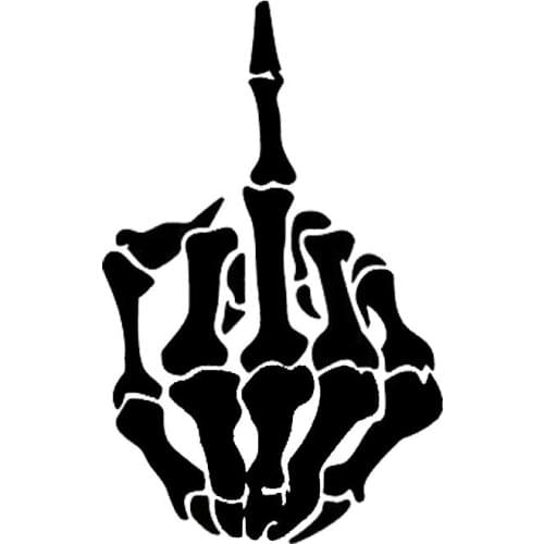 Creative Personalized Skeleton Gesture Waterproof Car Stickers PVC Auto Decorative Glass Decals Customizable Colors 21CM*15.5CM