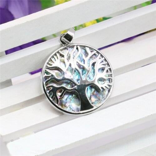 The Wishing Tree Abalone Seashells Natural Sea Shells Pendant Alloy Fashion Jewelry Making Design DIY Decorative For Women Girls