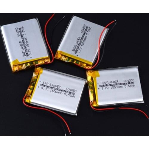 1500mAh Li-po Battery Rechargeable 604050 Lithium Li-polymer Batteries Power Bank LED Light Drone Replacement Cell