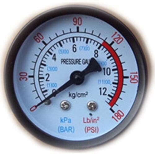 HOT 1PC Air Compressor Pneumatic Hydraulic Fluid Pressure Gauge 0-12Bar / 0-180PSI