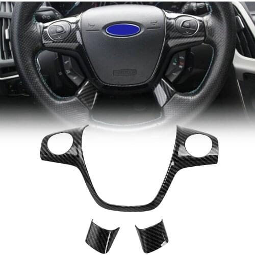 Fashion Car Refit Accessories For Ford Focus 3 MK3 / KUGA / Fiesta MK7/ Ecosport C-MAX Car Steering Wheel Covers Trim Sticker