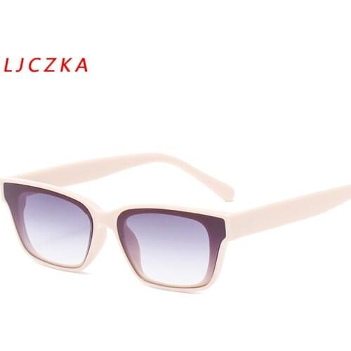 LJCZKA Sexy Cat Eye Retro Sunglasses For Women 2021 Luxury Brand Design Square Sun Glasses Female Outdoor Goggles Oculos de sol