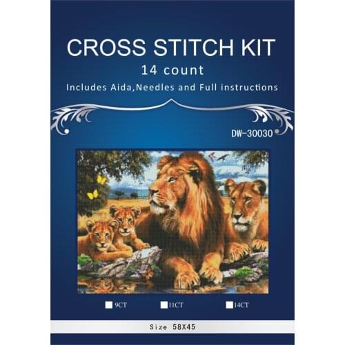 Oneroom Lion King of the Deep Forest Embroidery Needlework Crafts 14CT Unprinted DMC DIY Quality Cross Stitch Kits Handmade