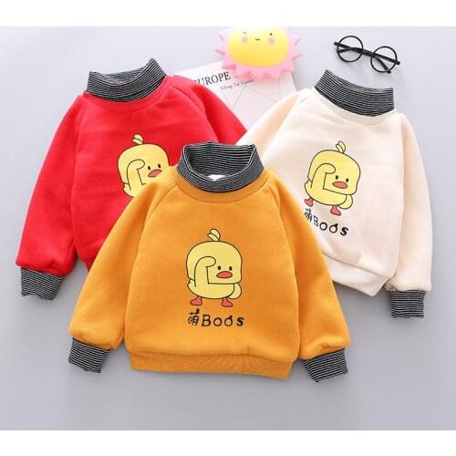 2019 Autumn Winter Warm 6M-4 Years Children Long Sleeve Cartoon Animal Print Kids Baby Girls Hoodies Boy Fleece Sweatshirt