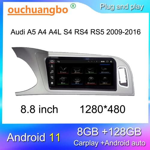 Ouchuangbo multimedia concert sportback with A5 A4 A4L 2009-2016 with android 10 radio 8.8 inch 8GB+64GB original style