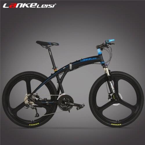 P8 Folding Mountain Bike, 26 Inch 27 Speed, Oil Disc Brake, Integrated / Spoke Wheel MTB, Portable Bicycle, Suspension Fork