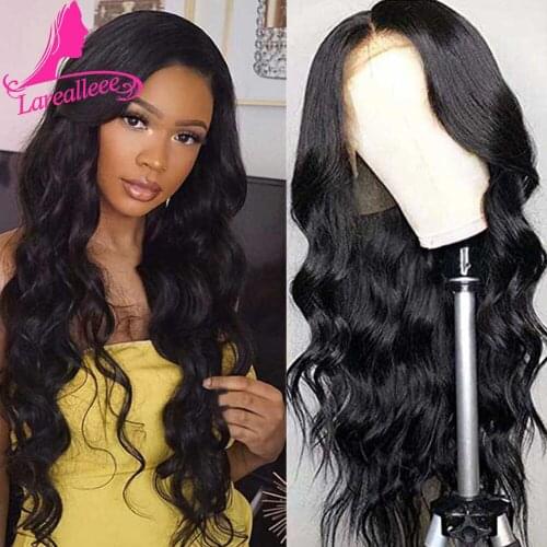 13x4 Lace Front Wigs Malaysian Body Wave Human Virgin Hair For Black Women 150% Density Pre Plucked with Baby Hair Natural Black