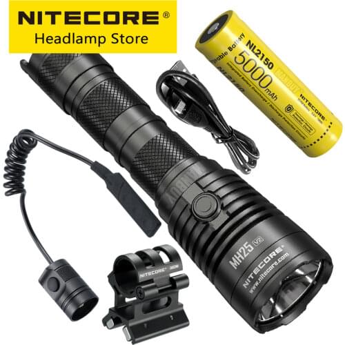 Nitecore MH25GT 1000LMsTactical CREE XP-L HI V3 LED Waterproof Flashlight Outdoor Torch NL1834 3400mah Battery Holster+USB Cable