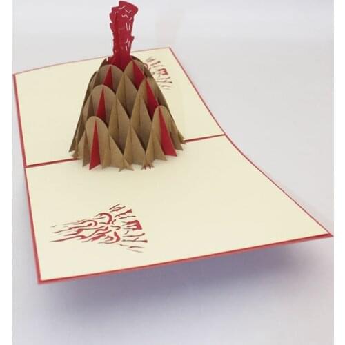3D Laser Cut Handmade Topography Landform Volcano Paper Invitation Greeting Card Postcard Kids Birthday School Creative Gift
