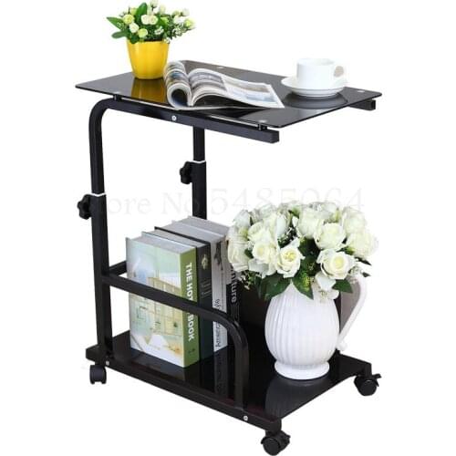 Mobile Sofa Computer Side Table Glass Side Table Mini Small Coffee Table Small Table With Wheel Tea Table Water Dispenser