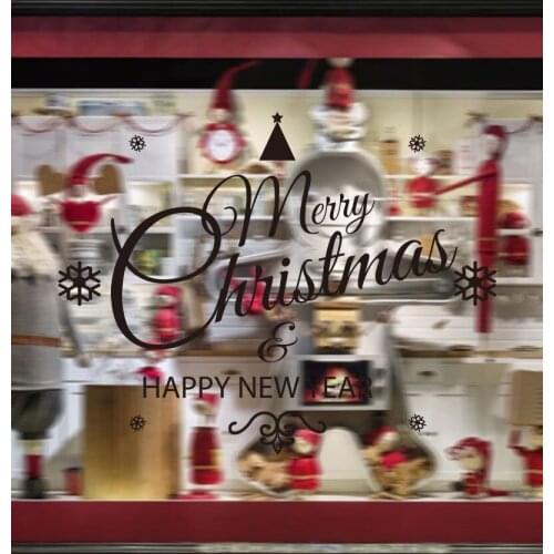 Christmas Snowflake Decals Shop Window Xmas Decor Snow Wall Stickers Wallpaper Kids Room Decoration Festival Gifts