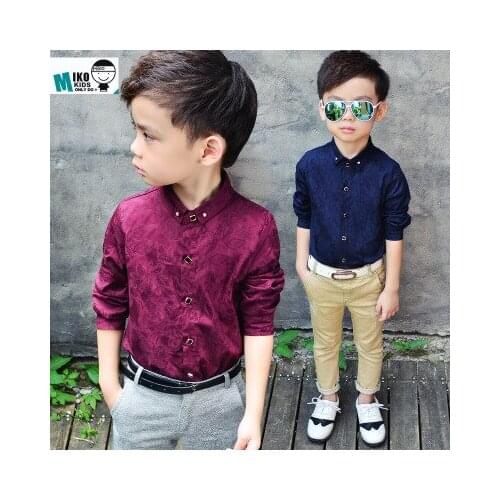 Baby Boys Shirt 2020 Summer New Toddler Boys Long Sleeve Tee Shirts Childrens Clothing Baby Boys Gentleman Blouse Top Tees 2-8Y