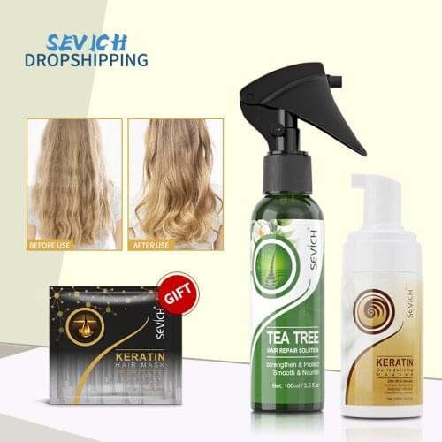 Sevich 2PCS/LOT Curl Enhancer Tea Tree Hair Conditioner Anti Frizz Elastin Repair Volumizing Moisturizing Styling Curling Essenc