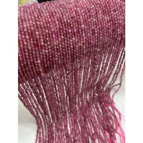5AAAAA natural pink tourmaline engraved surface spherical 2MM/3MM/4MM
