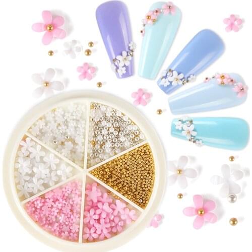 Stainless Steel Balls Nail Rhinestone For Manicure Luxury Acrylic Flower Mix Size Caviar Beads Jewelry Nail Accessories RK140162