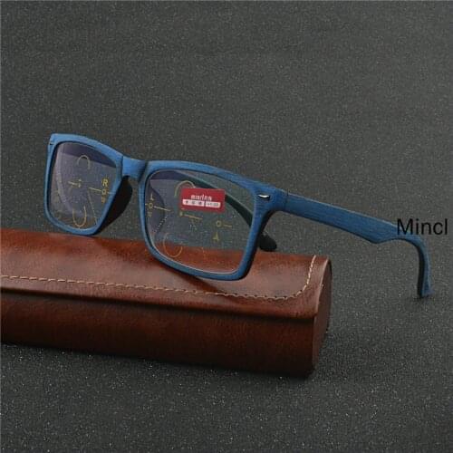 Imitation wood Sunglasses photochromism Progressive multifocal Reading Glasses Men Presbyopia Hyperopia Bifocal Glasses FML