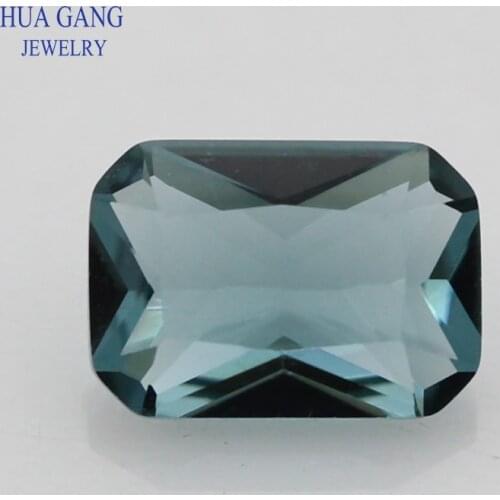 Ink Blue Color Glass Gems Octangle Shape Cut Loose Glass Beads Synthetic Gems For Jewelry Size 3x5~12x16mm Free Shipping