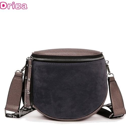 Driga Crossbody Bag For Women Messemger Bags Pu Leather Shoulder Bag Fashion Famous Brand Lady Semicircle Saddle